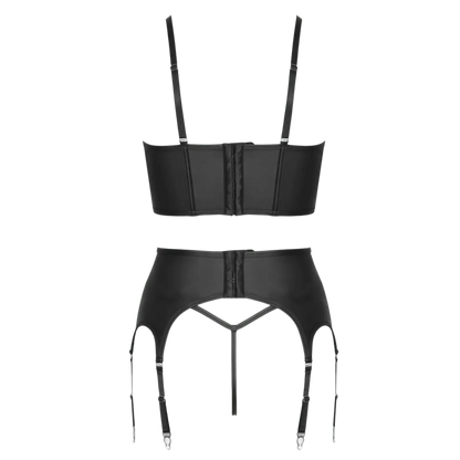 Ensemble lingerie 3 pièces noir avec porte-jarretelles Cottelli PARTY – Oh My God’Z