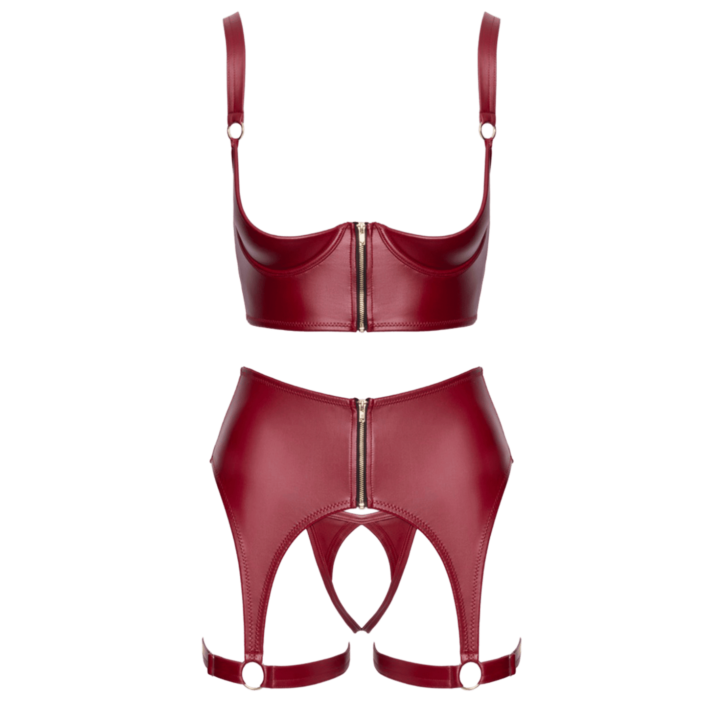 Soutien-gorge ouvert et porte-jarretelles rouge Cottelli – Style séduisant Oh My God’Z