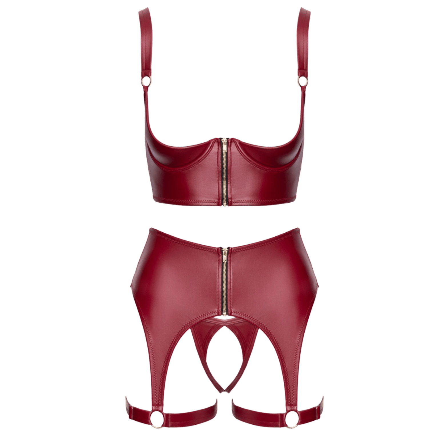 Soutien-gorge ouvert et porte-jarretelles rouge Cottelli – Style séduisant Oh My God’Z