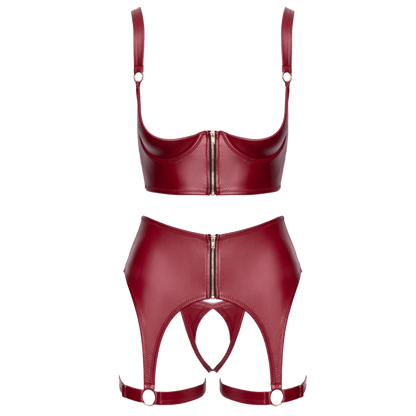 Soutien-gorge ouvert et porte-jarretelles rouge Cottelli – Style séduisant Oh My God’Z