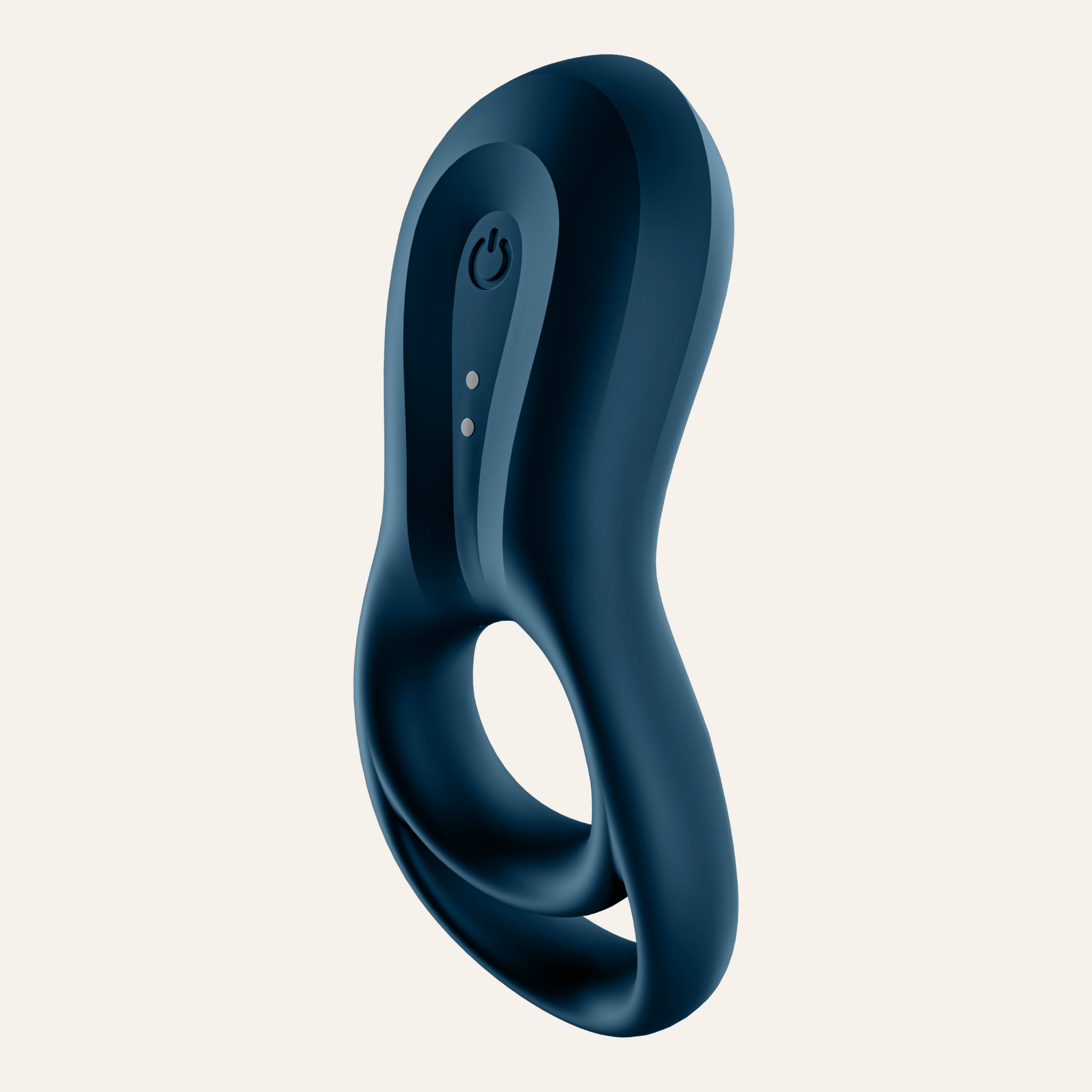 Vibromasseur annulaire 'Epic Duo' de Satisfyer en bleu profond, intégrant Bluetooth pour une commande à distance via l'application, offert par Oh My God'Z pour un plaisir à la pointe de la technologie.