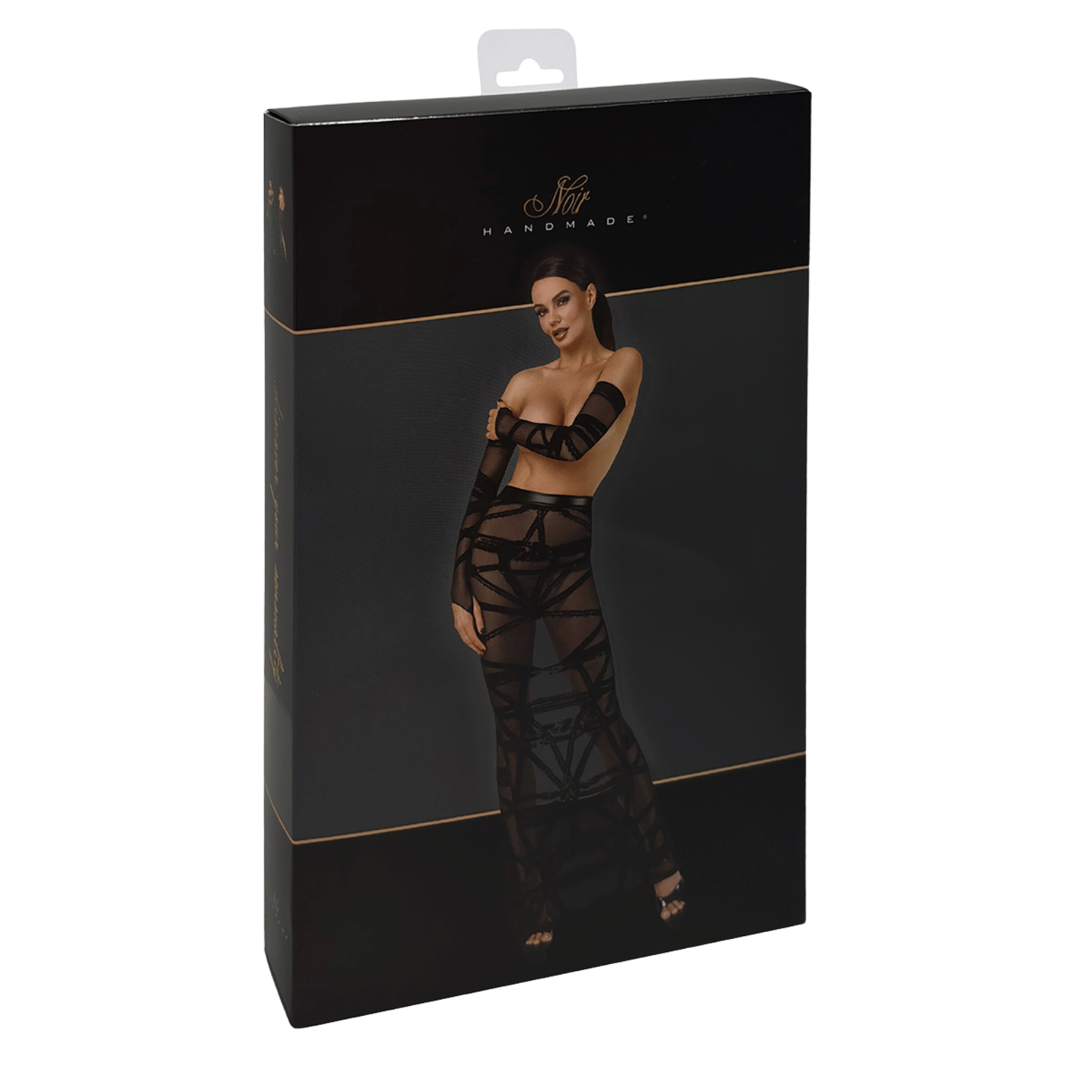 Jupe Bondesque F360 en tulle floqué noir avec fente sensuelle – Noir Handmade – Oh My God’Z