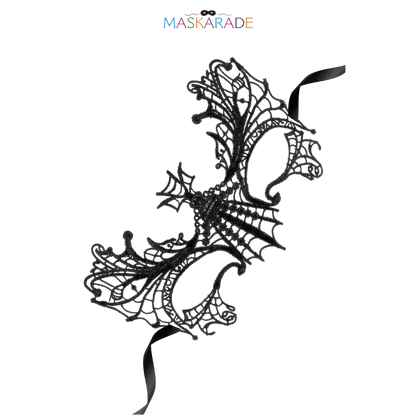 Masque de bal en broderie fine noire, style gothique et élégant – Oh My God’Z