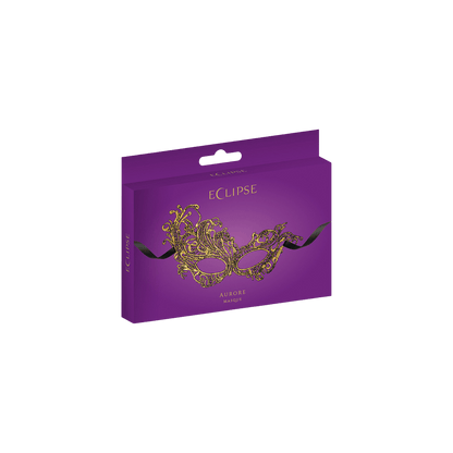 Masque doré élégant avec rubans satinés noirs – Oh My God’Z