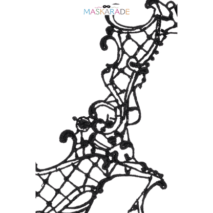 Masque de bal en dentelle noire fine, design lunaire et élégant – Oh My God’Z