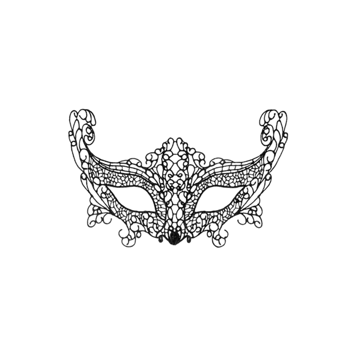 Loup en dentelle noire La Muette au design guipure raffiné – Oh My God’Z