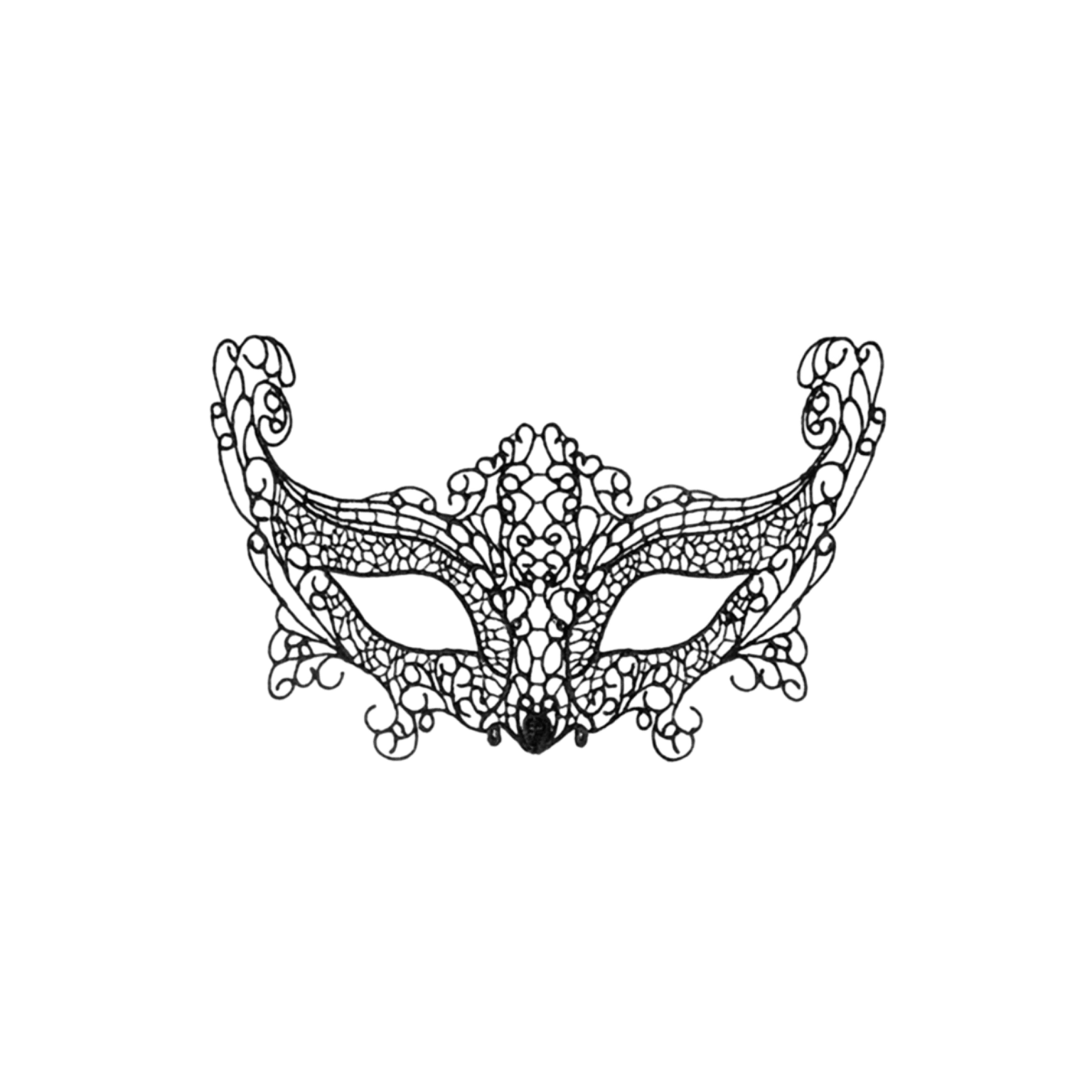 Loup en dentelle noire La Muette au design guipure raffiné – Oh My God’Z