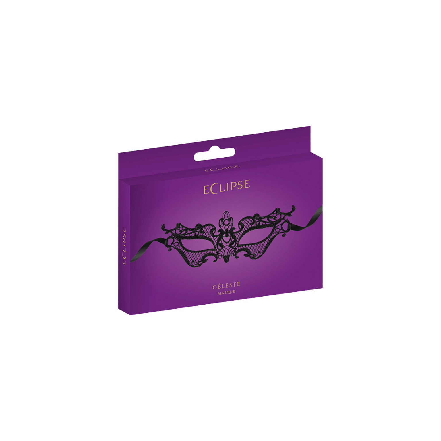 Masque noir raffiné avec rubans satinés – Oh My God’Z