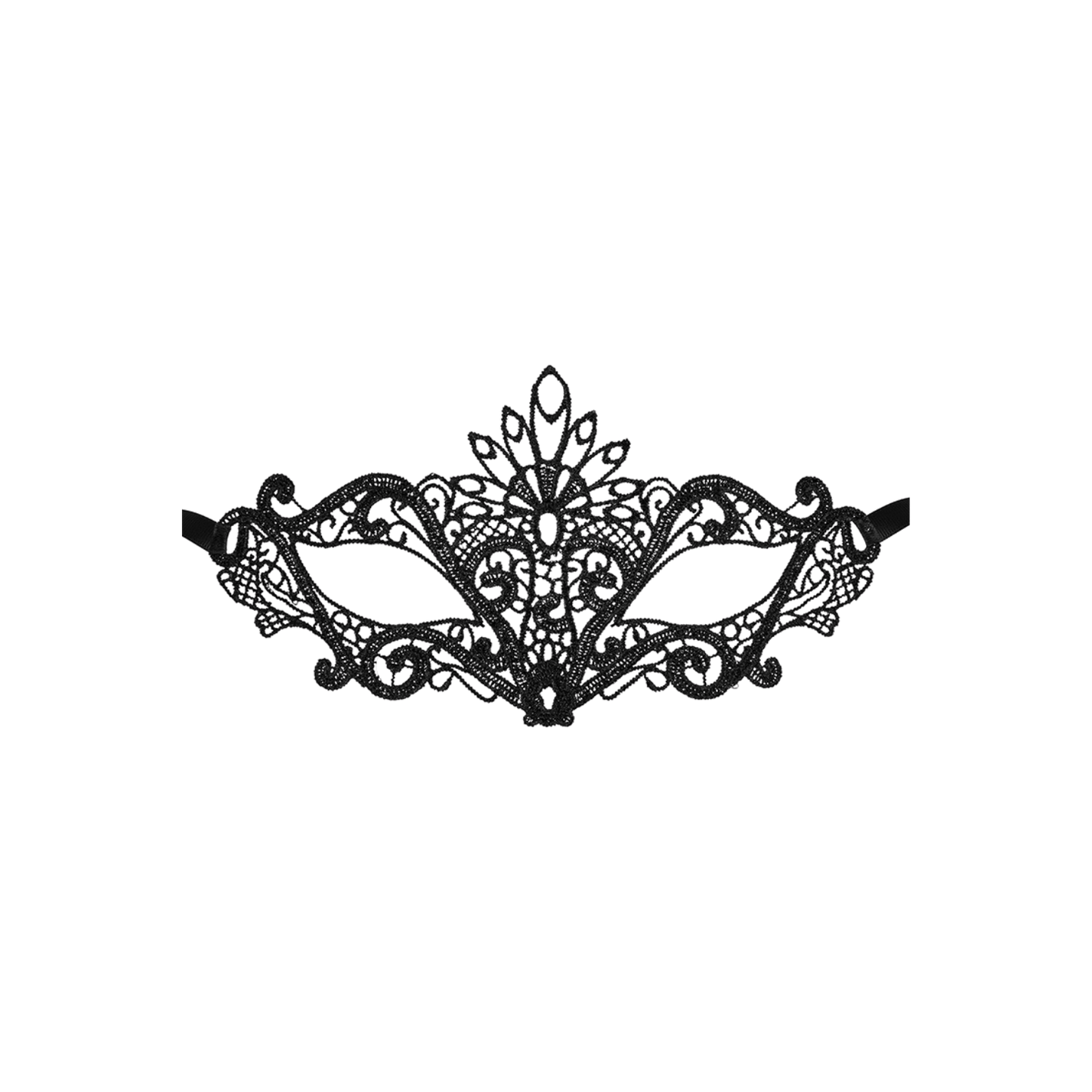 Loup noir ajouré en dentelle pour les yeux Étoile – Maskarade