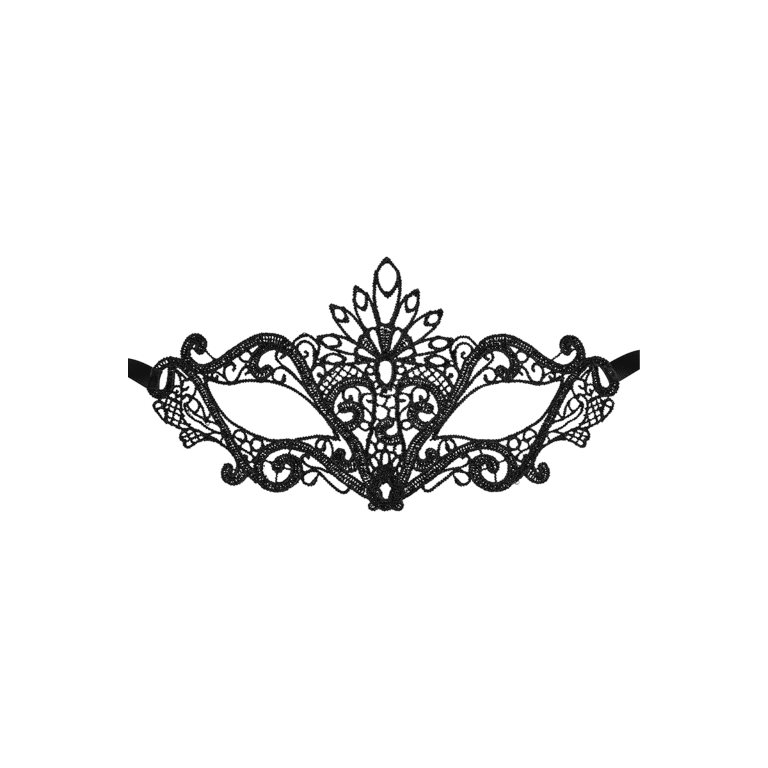 Loup noir ajouré en dentelle pour les yeux Étoile – Maskarade