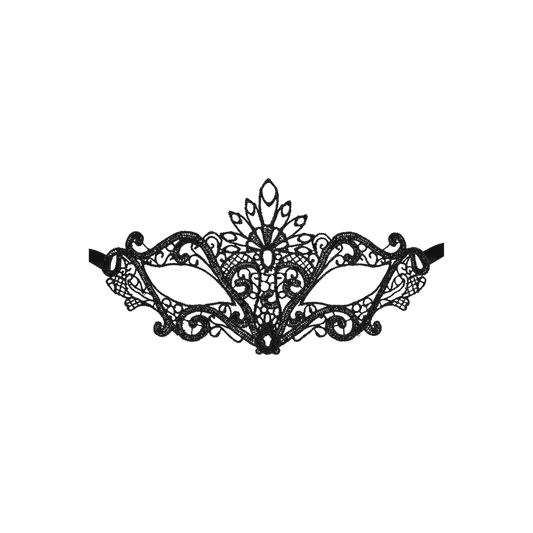 Loup noir ajouré en dentelle pour les yeux Étoile – Maskarade