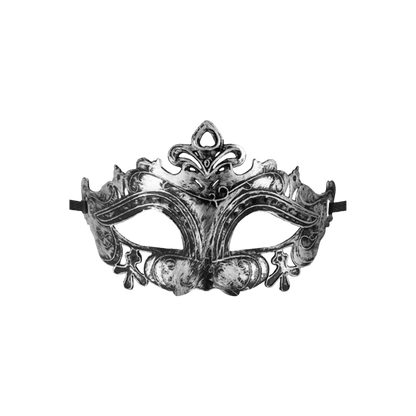 Loup argenté semi-rigide Hamlet au design baroque sculpté – Maskarade