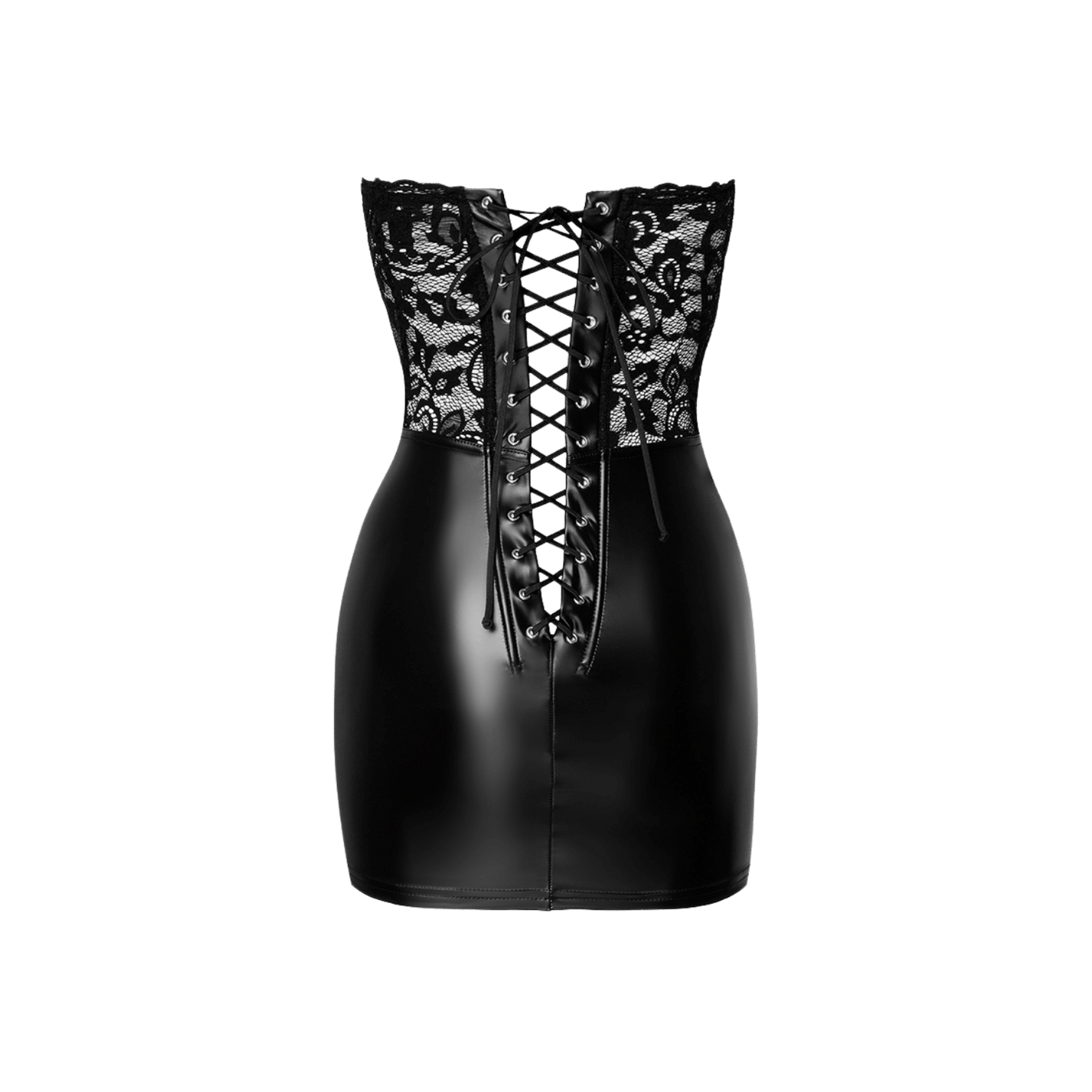 Mini robe corset Solace F300 en dentelle et wetlook – lingerie sexy Oh My God'Z