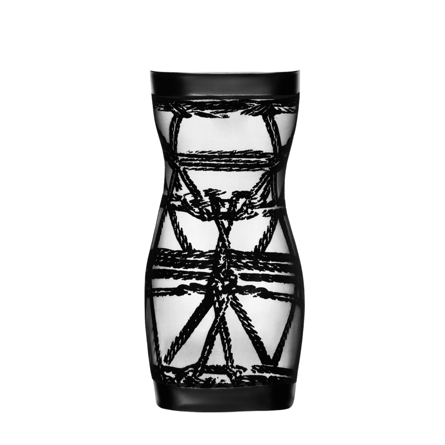 Robe courte bustier noire en résille et vinyle, look bondage chic – Oh My God’Z