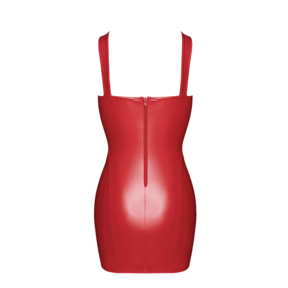 Lingerie clubwear en vinyle rouge avec laçage corset – Noir Handmade – Oh My God’Z