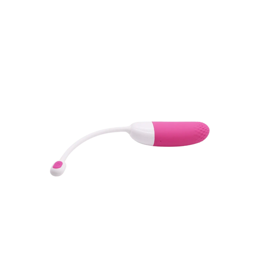 Œuf vibrant connecté Magic Vini en rose et blanc, avec antenne souple pour un confort d'utilisation optimal. Disponible chez Oh My God'Z, cet accessoire est contrôlable via une application mobile pour une stimulation personnalisée.