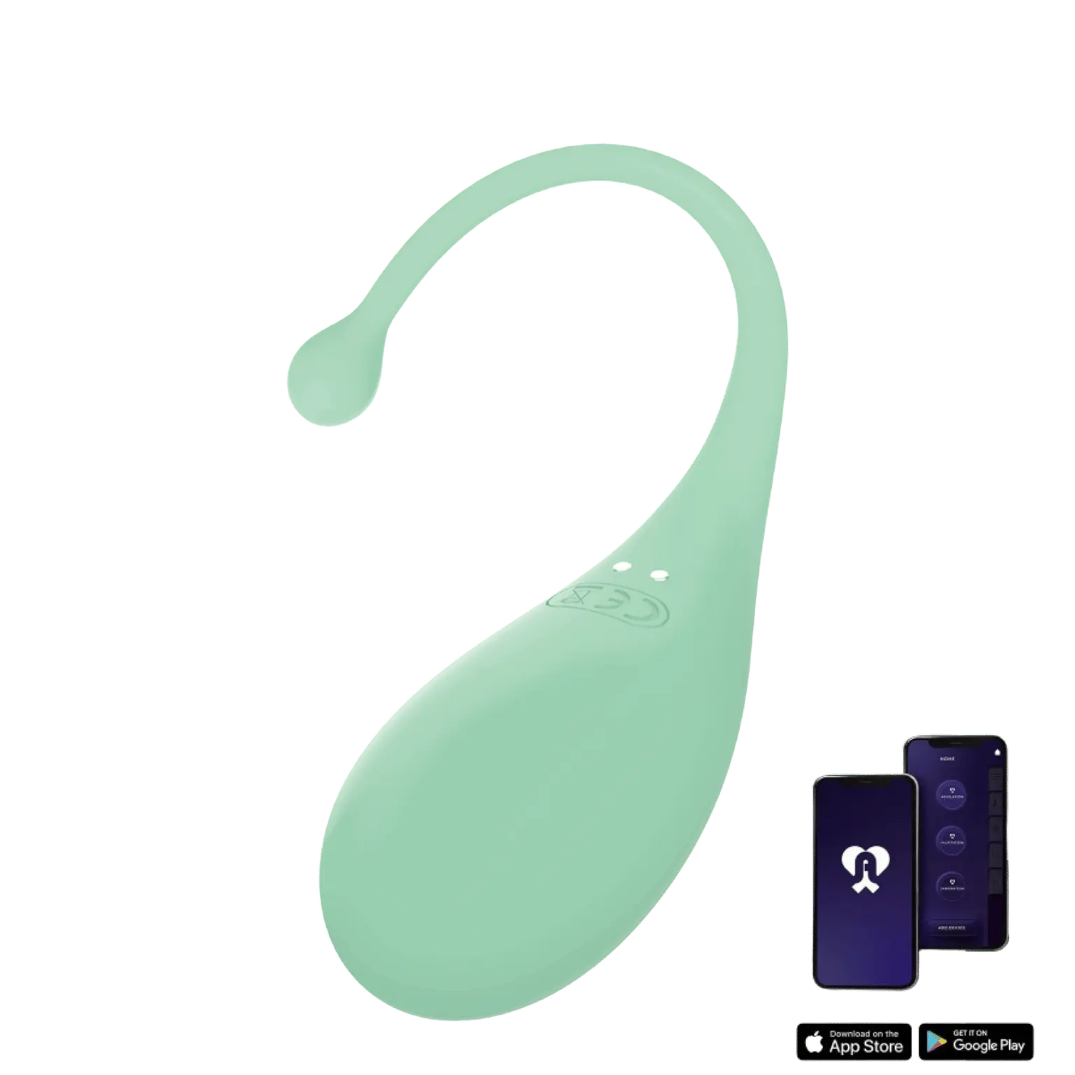 Oeuf vibrant connecté Palpitation vert clair par Adrien Lastic, disponible chez Oh My God'Z. Sextoy de luxe connecté pour stimulation du point G, compatible avec application mobile pour contrôle à distance.