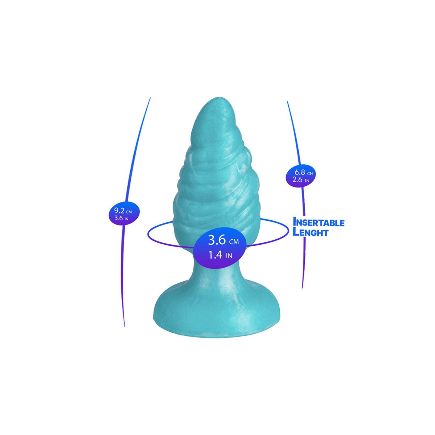 Plug anal M Fantasy Collection SilexD vue dimensions – Oh My God’Z sextoy ergonomique luxe