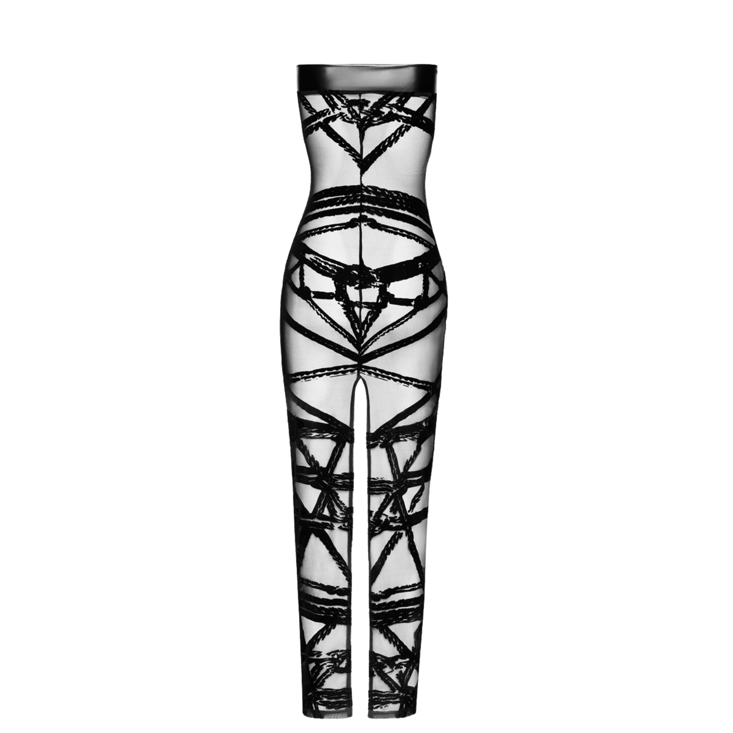 Tenue sensuelle avec motifs bondage et fente arrière – Oh My God’Z