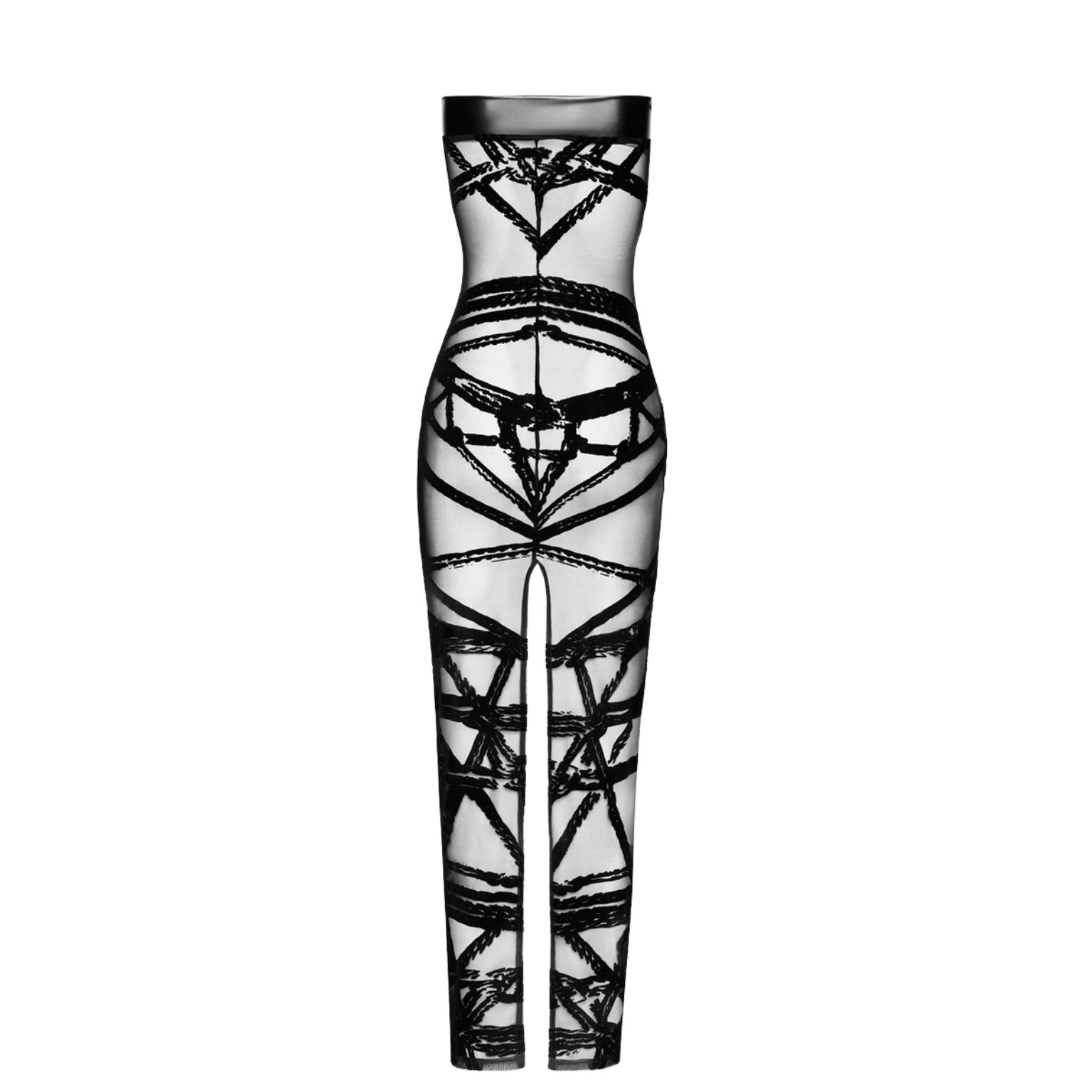 Tenue sensuelle avec motifs bondage et fente arrière – Oh My God’Z