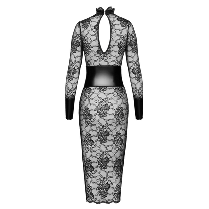 Robe moulante transparente à manches longues et col montant – Oh My God’Z