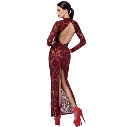 Robe transparente bordeaux à manches longues Kink Royal – Oh My God’Z