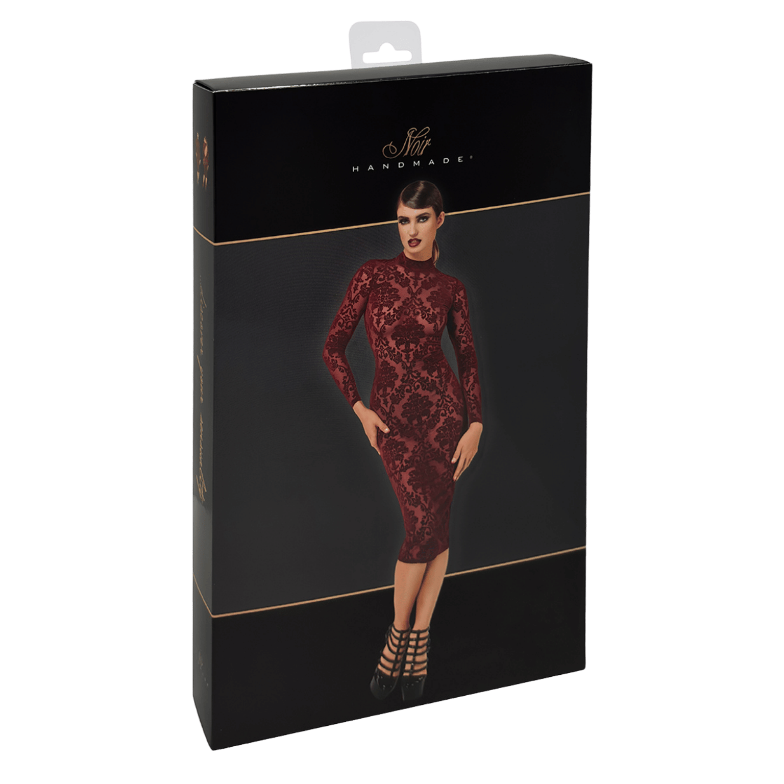 Robe longue ajustée en tulle floqué bordeaux – Oh My God’Z