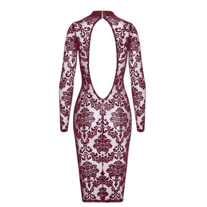 Robe dos nu élégante Kink Royal F384 Noir Handmade – Oh My God’Z