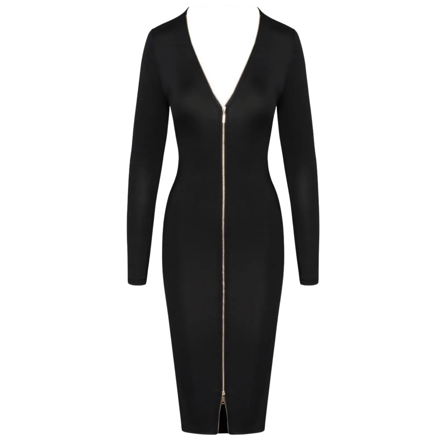 Robe noire manches longues Cotelli Party vue dos raffinée – Oh My God’Z