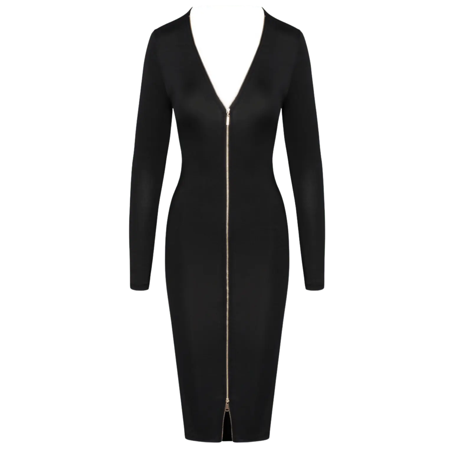 Robe noire manches longues Cotelli Party vue dos raffinée – Oh My God’Z