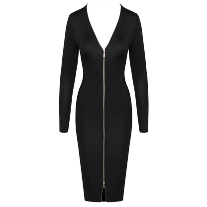 Robe noire manches longues Cotelli Party vue dos raffinée – Oh My God’Z