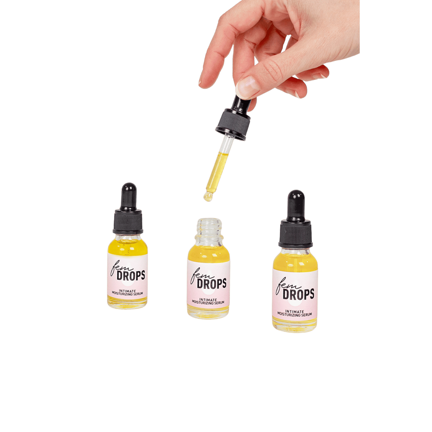 Texture soyeuse du sérum intime Fem Drops Secret Play en application – Oh My God’Z