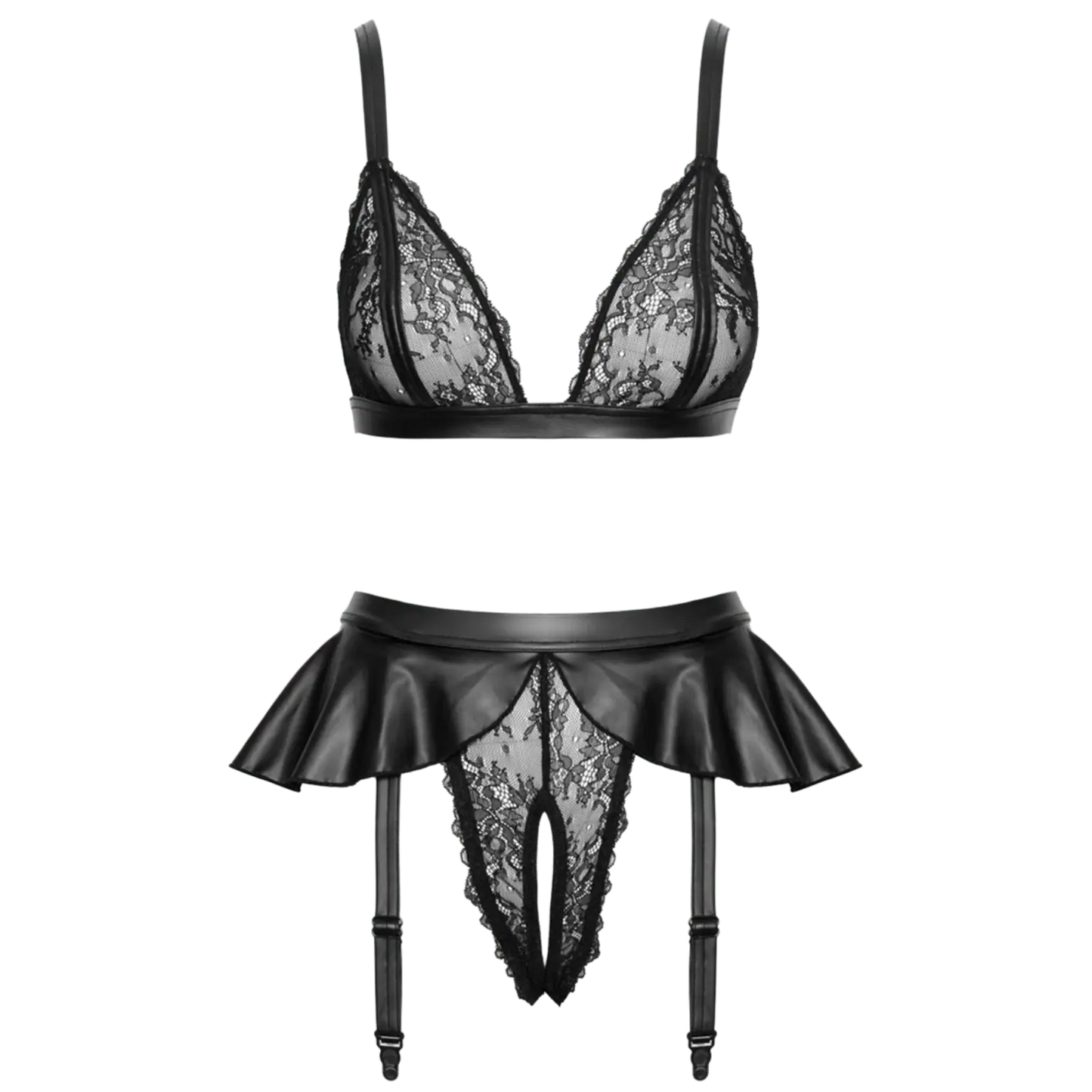 Lingerie noire Cottelli vue de face Oh My God’Z. Féminin.