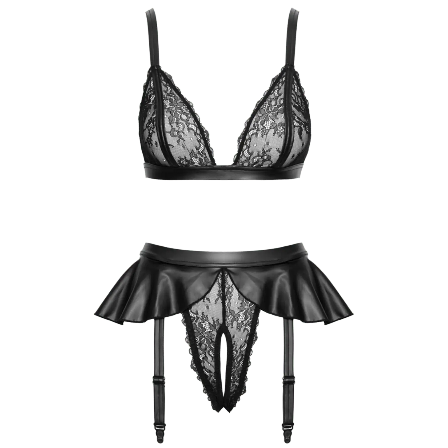 Lingerie noire Cottelli vue de face Oh My God’Z. Féminin.