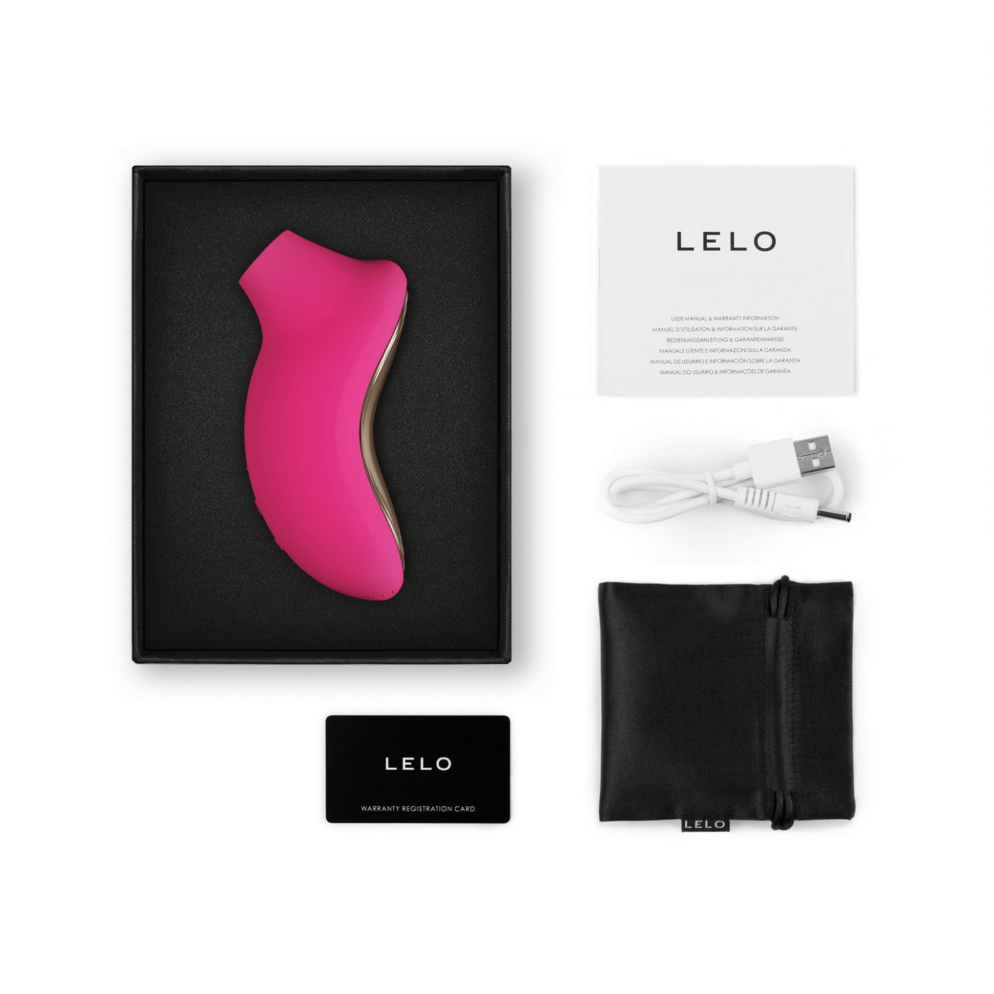 Packaging du Sona 2 de Lelo en rose éclatant, prêt à dévoiler des vagues de plaisir, en vente chez OhMyGodz.fr.