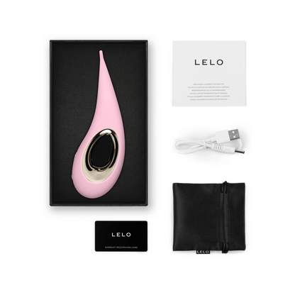 Déballage du Lelo Dot en rose, présentant son emballage élégant et ses accessoires, en vente sur OhMyGodz.fr.