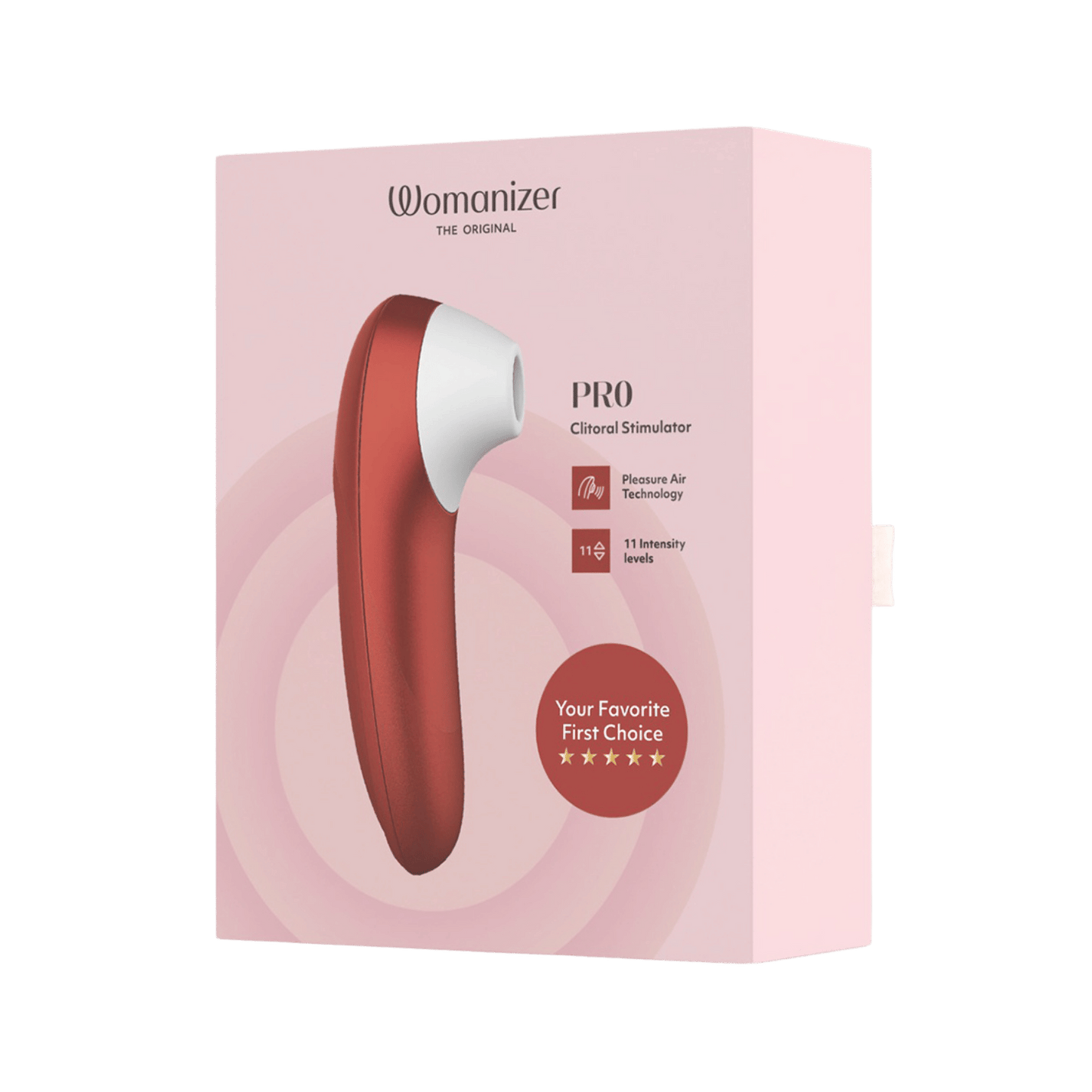 Packaging Womanizer Pro rouge – Élégance et bien-être Oh My God’Z