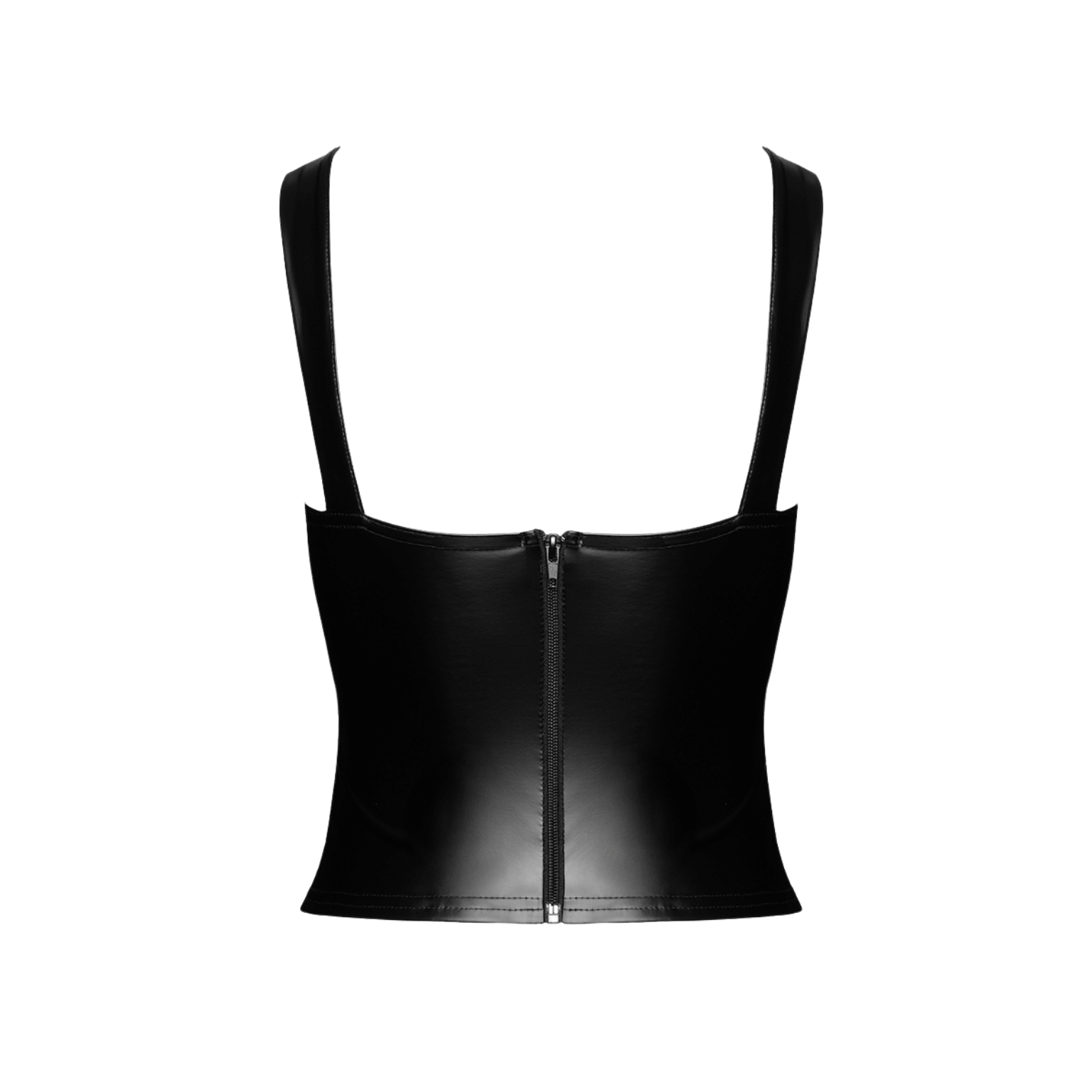 Top Vixen F365 style corset en matière wetlook avec œillets métal – Noir Handmade – Oh My God’Z