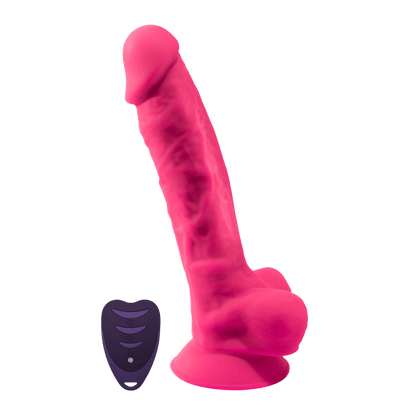 Gode vibrant rose avec veines apparentes et contrôle à distance – Oh My God’Z