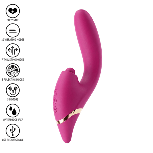 Vibromasseur fuchsia Kocooon Triple Thrill Climaxer lapin – Oh My God’Z Technologie plaisir luxe