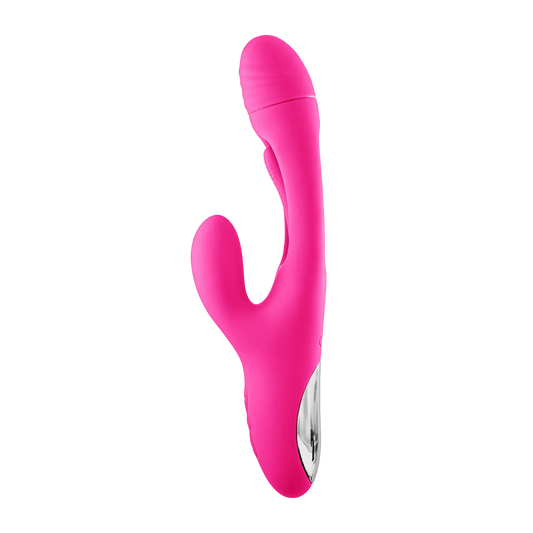 Vibromasseur Rabbit Point G Felicity rose avec stimulation clitoridienne et vaginale, design en silicone de haute qualité pour un plaisir intense, disponible chez Oh My God'Z.