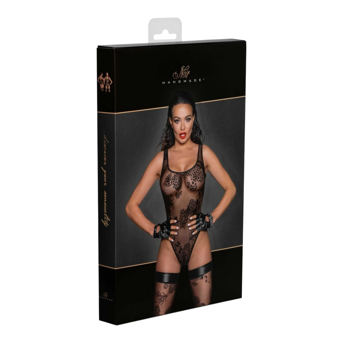 Packaging noir premium du body tulle brode Noir Handmade avec visuel produit - Oh My God'Z