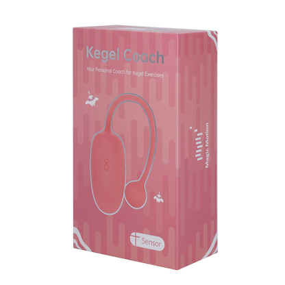 Boite rose du Kegel Coach Magic Motion, emballage de la boule connectee a capteur pour exercices Kegel - Oh My God'Z