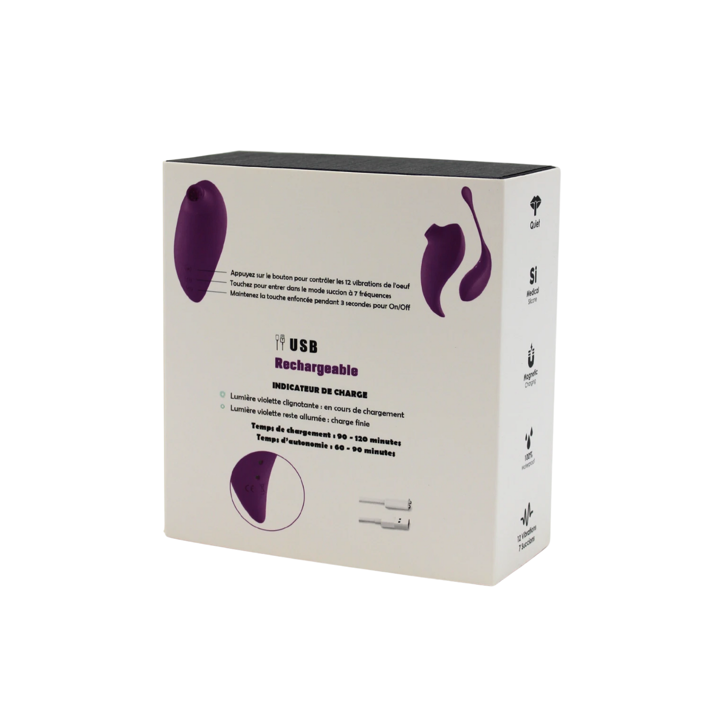 Boite produit 2 en 1 stimulateur a succion et oeuf vibrant avec instructions d'utilisation - Oh My God'Z
