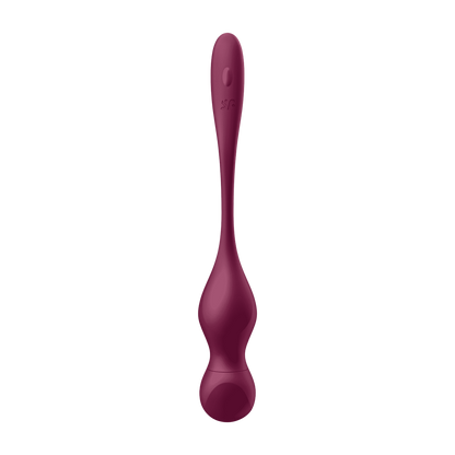 Boules de geisha Love Birds Vary Satisfyer prune, bouton One Touch sur le cordon en silicone doux - Oh My God'Z