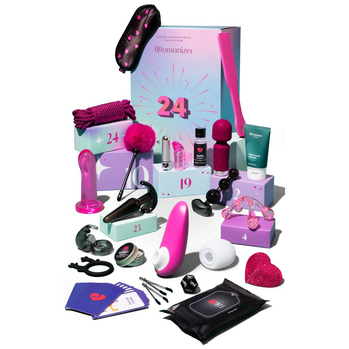 Calendrier de l'Avent erotique 2026 Magic Shiver avec 24 coffrets pastel, sextoys roses et accessoires - Oh My God'Z