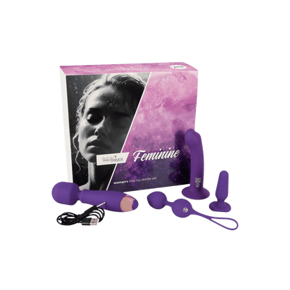Ensemble complet Magic Shiver pour femme : 4 sextoys rechargeables et accessoires en silicone doux