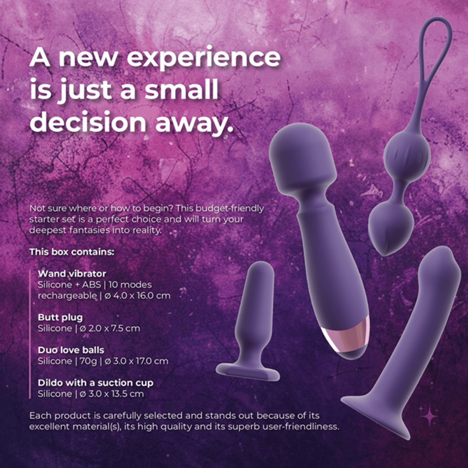 Coffret 4 sextoys pour femme Magic Shiver – ensemble de plaisir en silicone rechargeable – Oh My God’Z