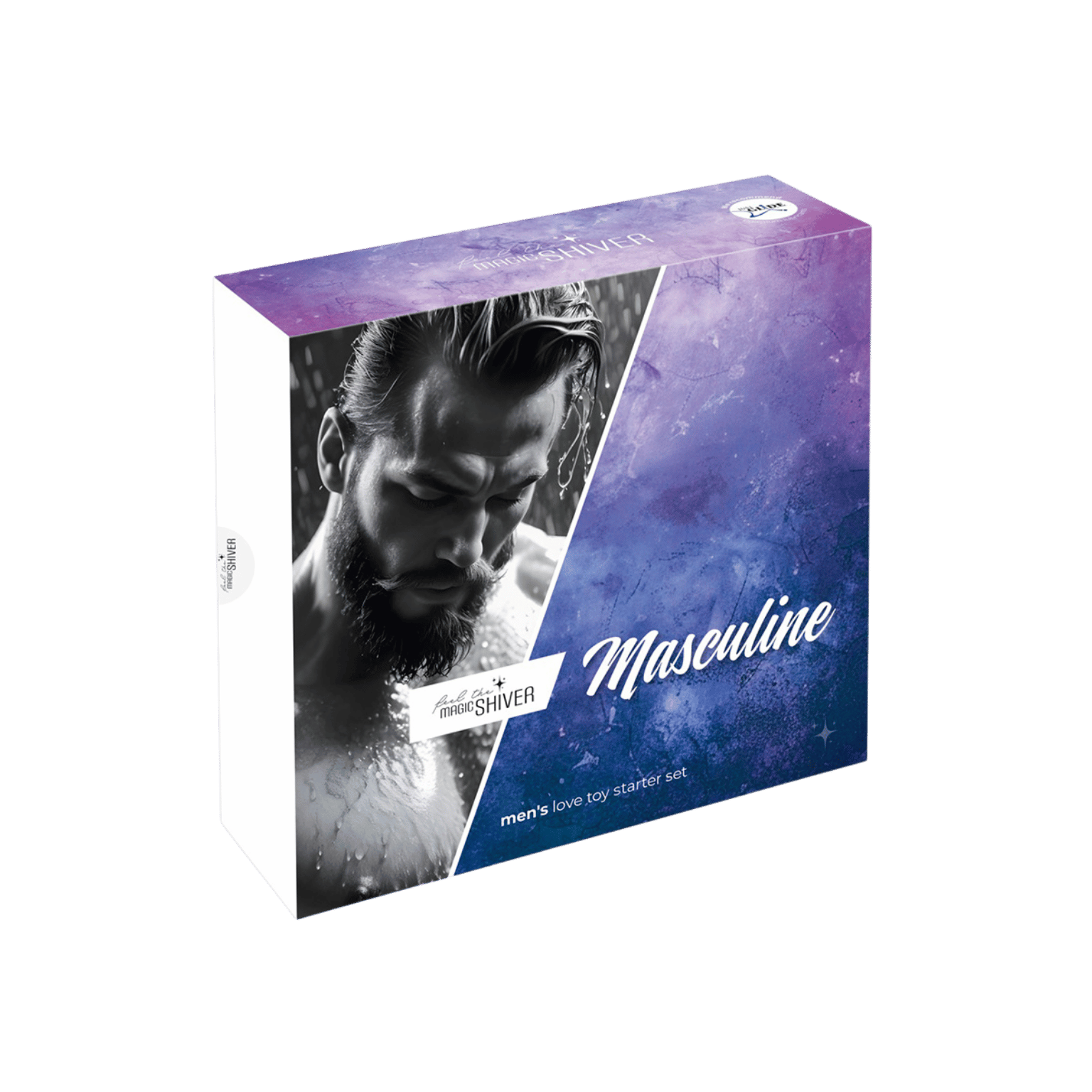 Boîte Magic Shiver Masculine – coffret de sextoys pour homme avec design bleu et violet