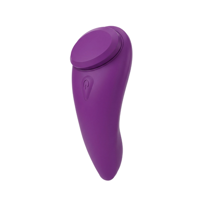 Vibromasseur culotte connectee Xocoon violet en silicone doux, bouton de commande et aimant pose - Oh My God'Z